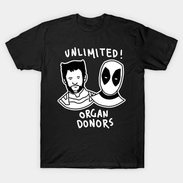 Unlimited Organ Donors Funny T-Shirt by Raywolf